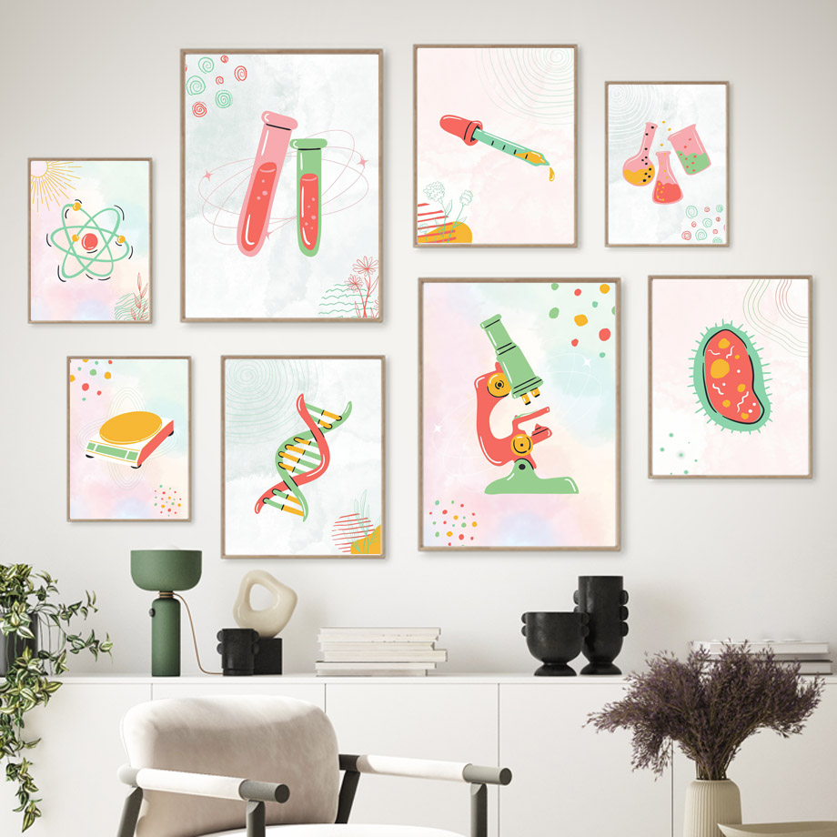 1pc frameless Canvas Painting  - Science Nursery 评论和价格