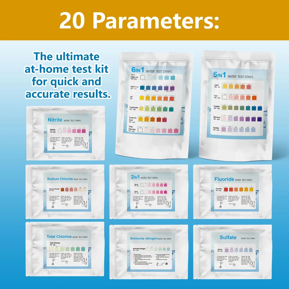 YAGO 20 in 1 Water Test Strips - Ph Strip Test 评论和价格