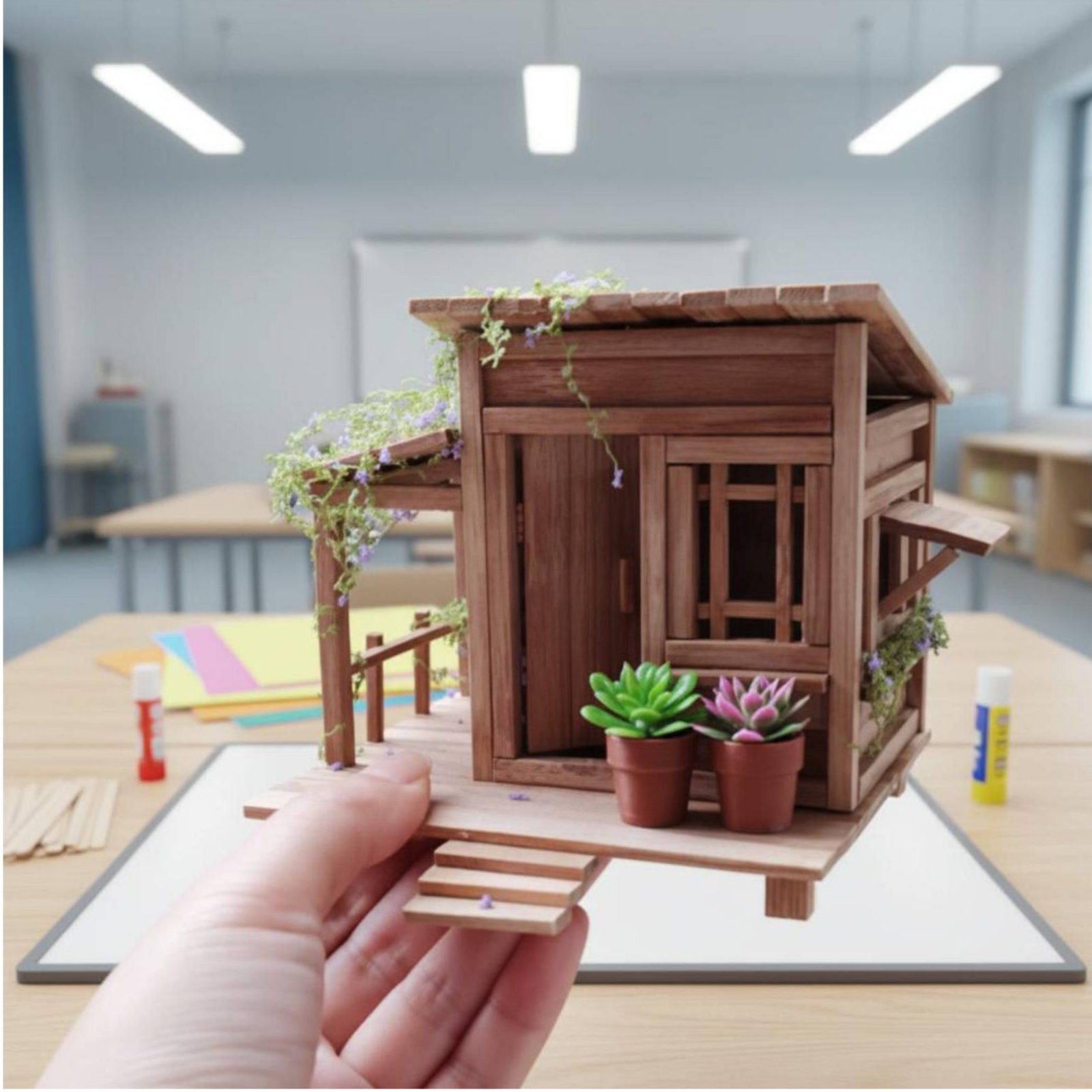 DIY Bamboo House Kit Relaxing  - Science Hobby Kit 评论和价格