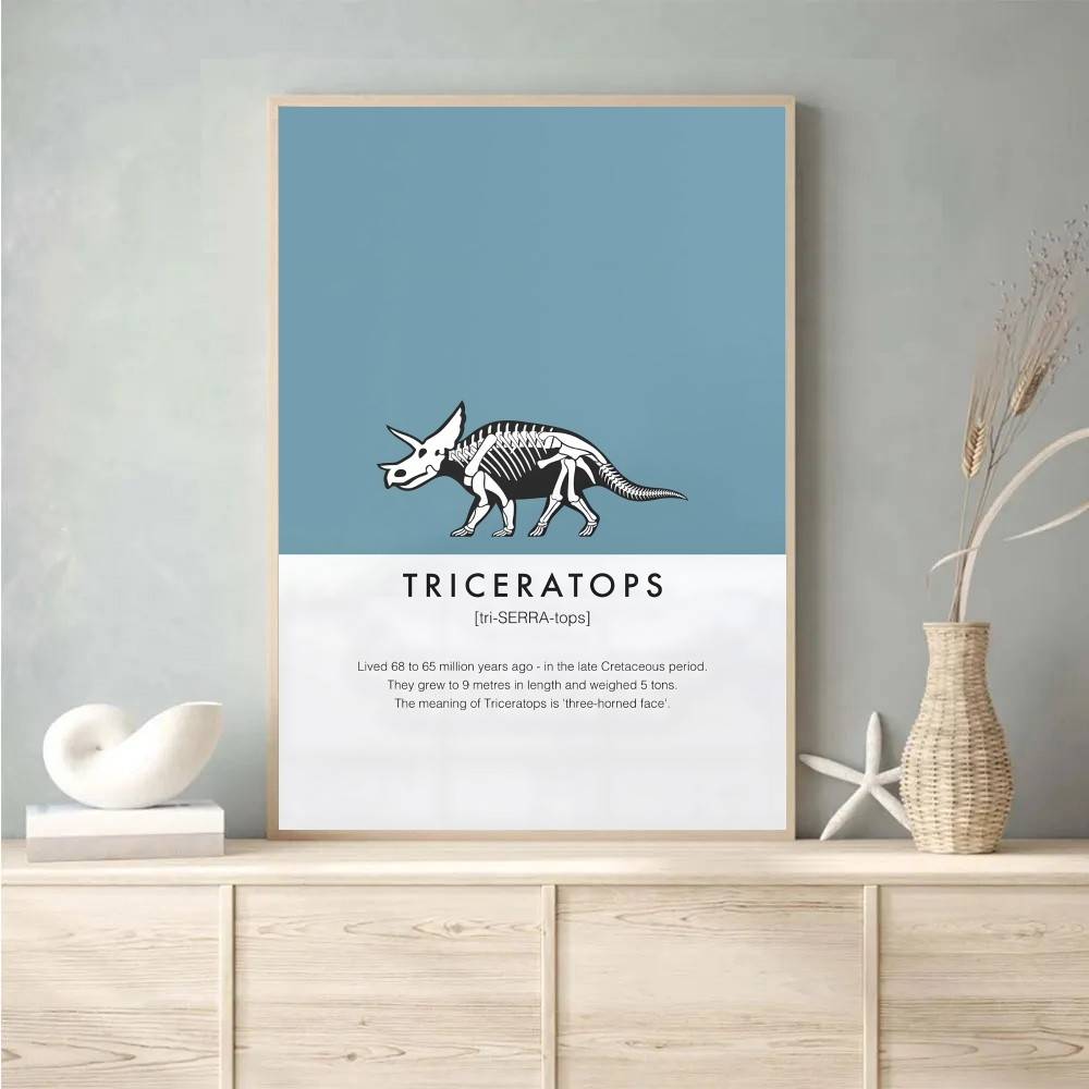 Dinosaur Skeleton Poster Dino  - Science Nursery 评论和价格